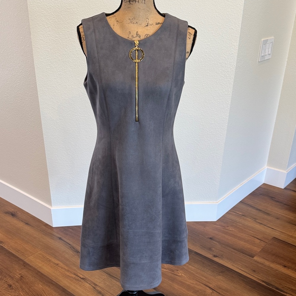 DKNY Gray Sleeveless Dress
